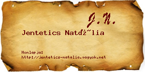 Jentetics Natália névjegykártya
